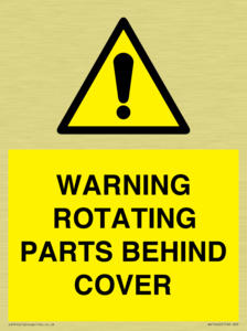 WARNING ROTATING PARTS BEHIND COVER